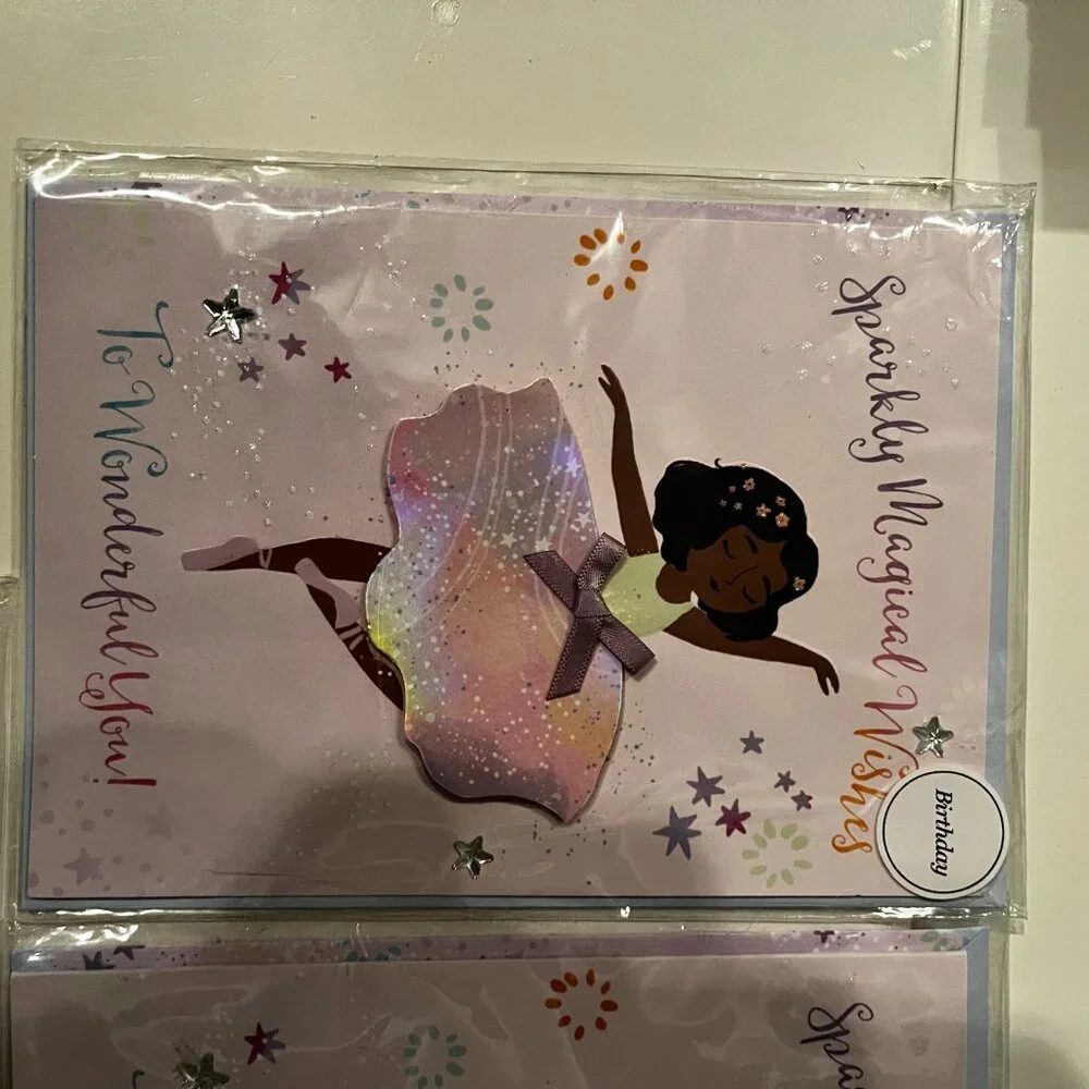 Birthday Cards for Kids - Ballerina (Lots of 5 /‎ NEW)